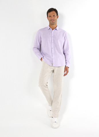 Лиловая кэжуал рубашка меланж Colin's