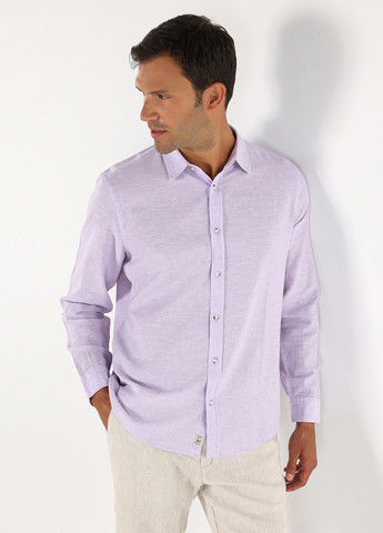 Лиловая кэжуал рубашка меланж Colin's