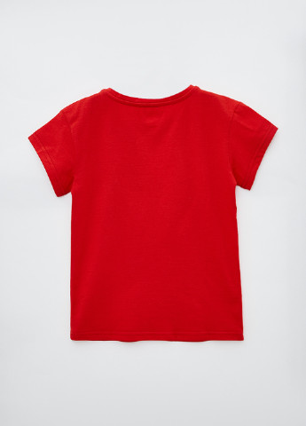 Красная летняя футболка Роза