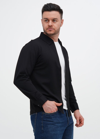 Черная кэжуал рубашка однотонная Trend Collection