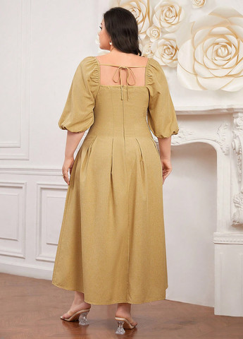 Жовтий кежуал сукня а-силует SHEIN однотонна