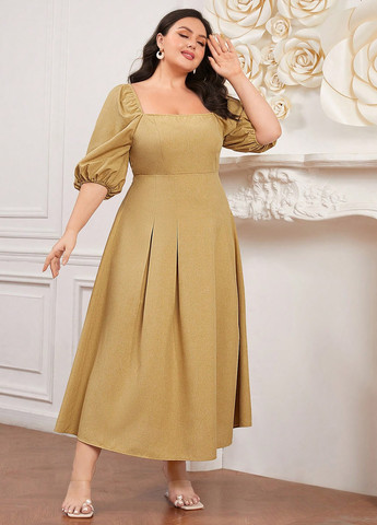 Жовтий кежуал сукня а-силует SHEIN однотонна