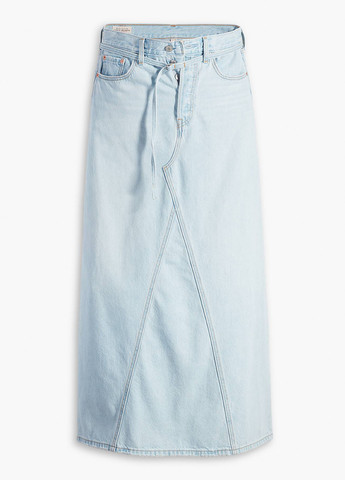 Светло-голубая джинсовая, кэжуал однотонная юбка Levi's
