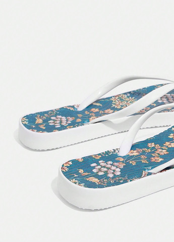 Белые кэжуал, пляжные шлепанцы SHEIN с белой подошвой