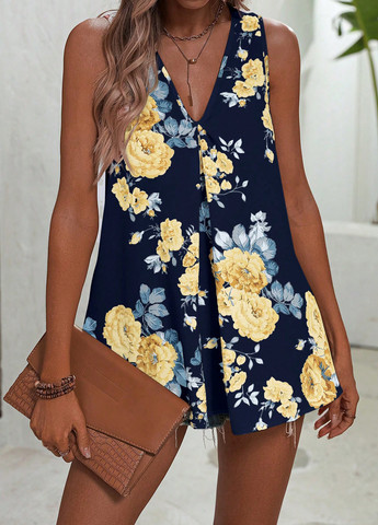 Темно-синя блуза SHEIN