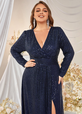 Темно-синя вечірня, святковий сукня SHEIN однотонна