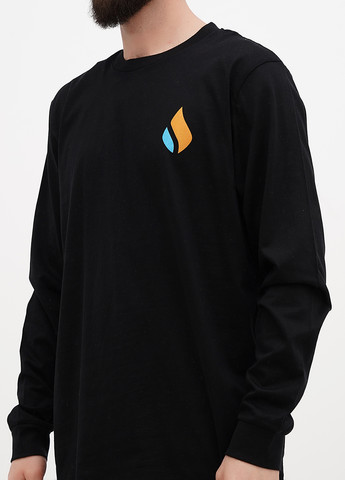 Черный демисезонный кэжуал лонгслив AS Colour с рисунком