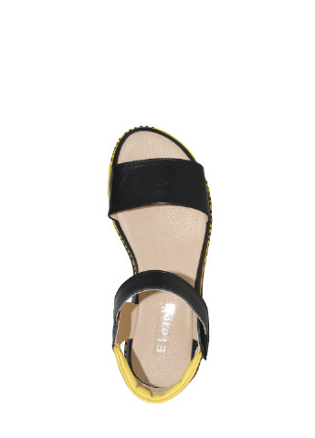 Черные босоножки r350 черный-жёлтый Eleni