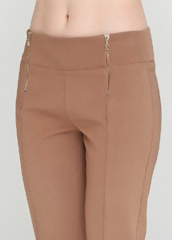 Светло-коричневые кэжуал демисезонные прямые брюки Sassofono