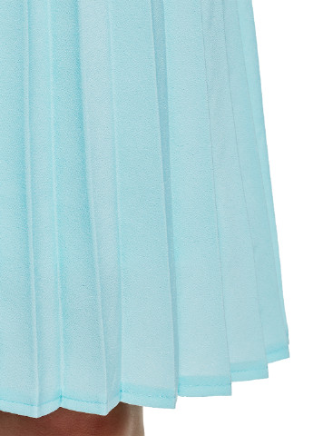 Голубая кэжуал однотонная юбка Oodji плиссе