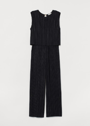 Комбинезон для кормящих H&M комбинезон-брюки однотонный чёрный кэжуал полиэстер, трикотаж