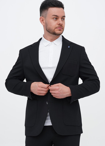 Чорний демісезонний костюм (піджак, штани) брючний Trend Collection