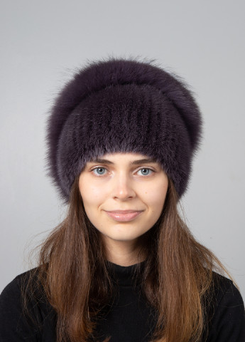 Женская шапка из натурального меха норки на вязаной основе с помпоном Меховой Стиль улитка (254784402)