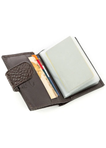 Мужская кожаная визитница 10,5х8х0,5 см Crocodile leather (253173906)