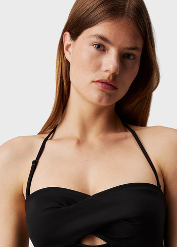 Чорний літній купальник суцільний, бандо Calvin Klein