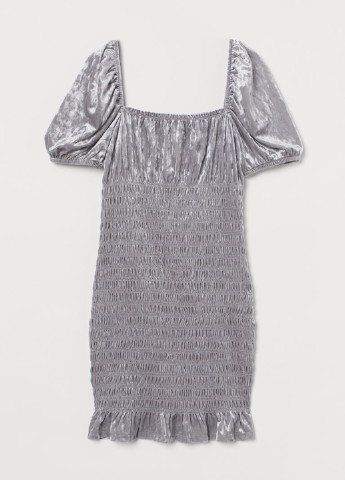 Світло-сіра коктейльна сукня H&M однотонна