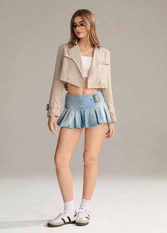 Кремова демісезонна куртка куртка-піджак SHEIN