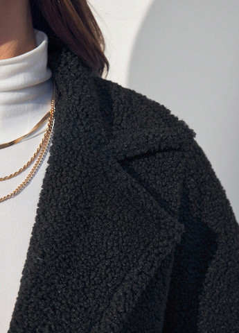 Чорне демісезонне Пальто для вагітних однобортне SHEIN