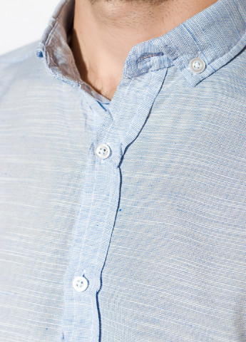 Голубой кэжуал рубашка однотонная Sayfa