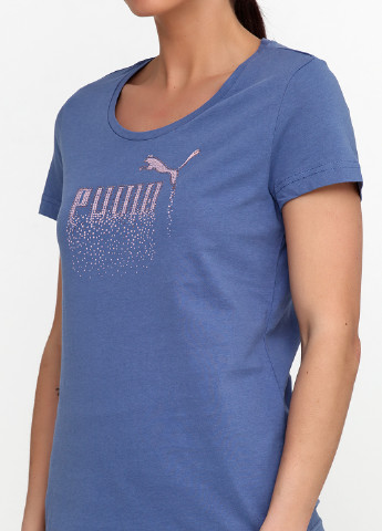 Темно-голубая всесезон футболка с коротким рукавом Puma