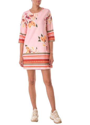 Розовое кэжуал платье Miss Miss с цветочным принтом