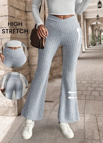 Светло-серые демисезонные леггинсы SHEIN