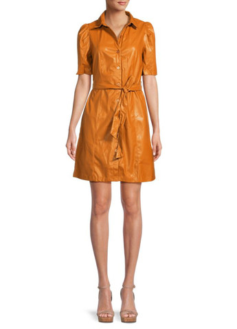 Помаранчева кежуал сукня сукня-сорочка DKNY однотонна