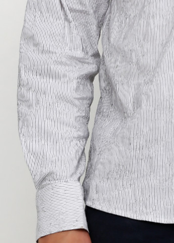 Серая кэжуал рубашка в полоску AMATO с длинным рукавом