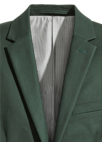 Пиджак H&M с длинным рукавом однотонный темно-зелёный кэжуал