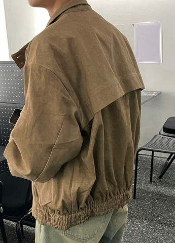 Темно-бежевая демисезонная куртка SHEIN