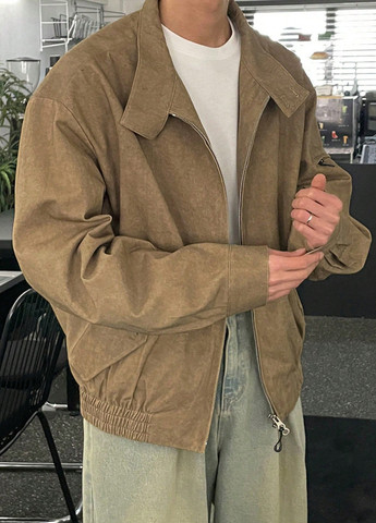 Темно-бежевая демисезонная куртка SHEIN