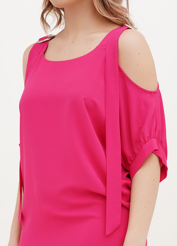 Фуксинова (кольору Фукія) коктейльна, кежуал сукня а-силует, з відкритими плечима Babylon однотонна