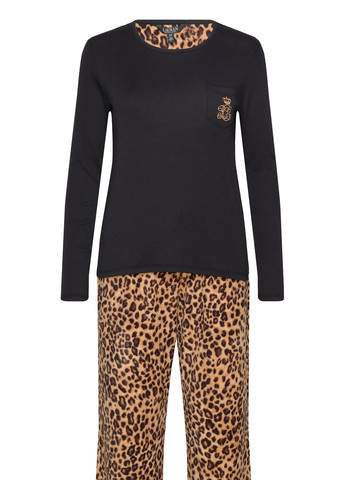 Чорна всесезон піжама (лонгслів, штани) лонгслів + брюки Ralph Lauren