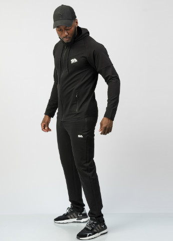 Чорний демісезонний костюм (толстовка, брюки) брючний SA-sport