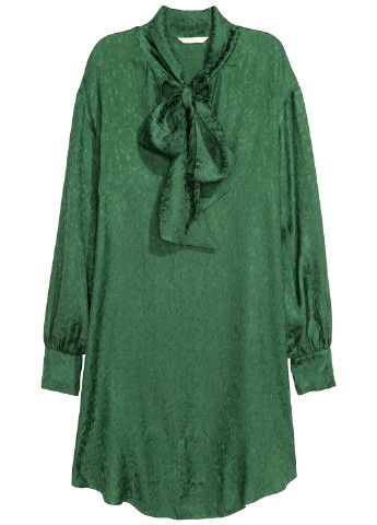Зелена кежуал плаття, сукня сорочка H&M однотонна