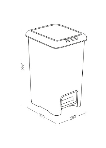 Відро для сміття з кришкою та педаллю, 30 л 39х29х50 см MVM (213444086)