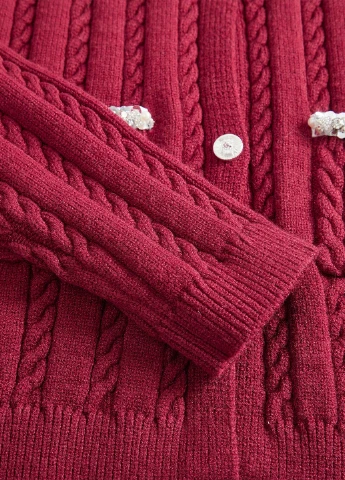 Бордовый демисезонный кардиган SHEIN