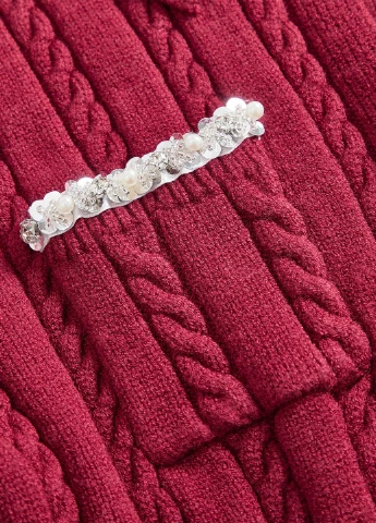Бордовый демисезонный кардиган SHEIN