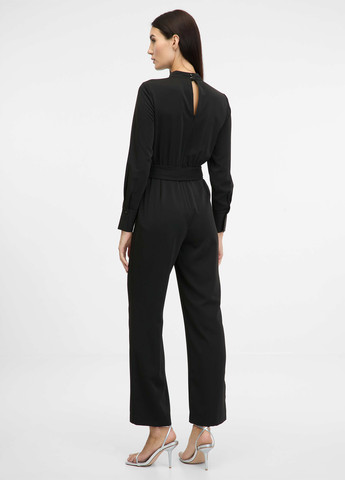 Комбинезон Orsay комбинезон-брюки однотонный чёрный деловой, кэжуал полиэстер