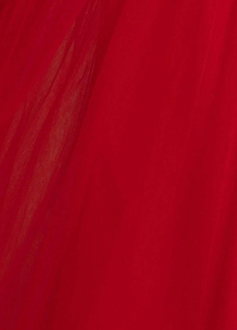 Червона святковий, вечірня сукня з пишною спідницею, з відкритою спиною, з відкритими плечима SHEIN однотонна