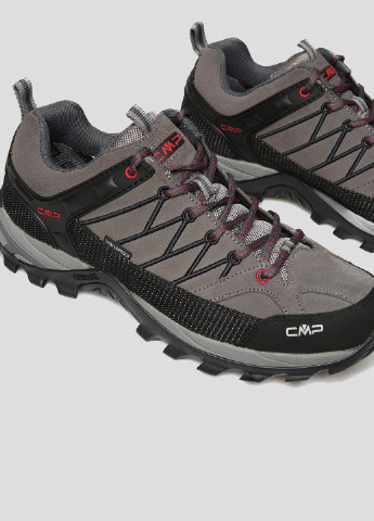 Серые всесезонные черно-серые кроссовки rigel low trekking shoes wp CMP