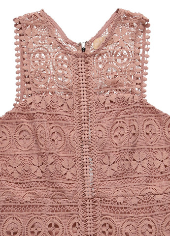 Кофейное кэжуал платье а-силуэт Love Triangle однотонное