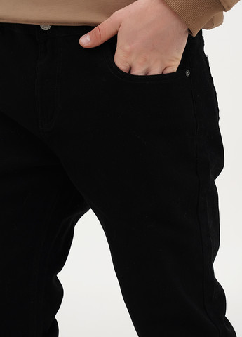 Черные демисезонные прямые джинсы No Brand