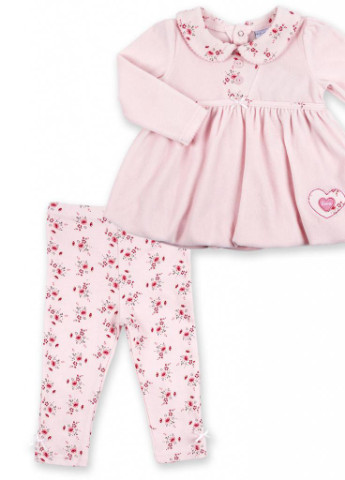 Розовое платье в комплекте со штанишками (g8184.6-12) Luvena Fortuna (205773341)