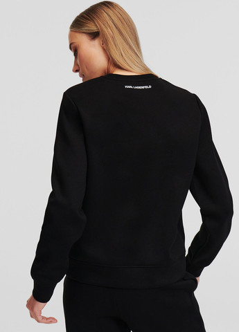 Чорний світшот Karl Lagerfeld однотонний вишивка (315841160)