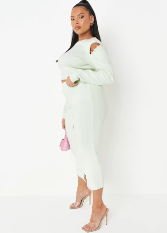 Мятная кэжуал однотонная юбка Missguided карандаш