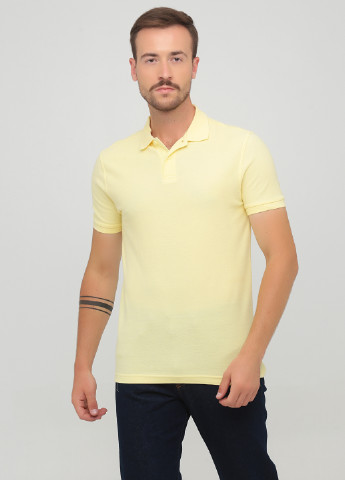 Светло-желтая футболка-поло для мужчин Primark однотонная
