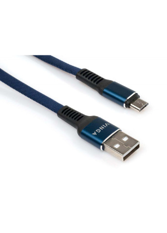 Дата кабель (VCPDCMFNB1B) Vinga usb 2.0 am to micro 5p 1m flat nylon blue (239381264)