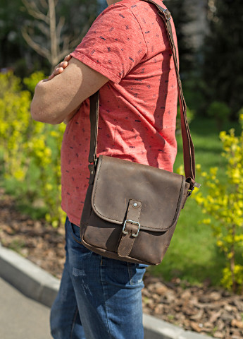 Мужская кожаная сумка 22х23х7 см Shvigel (252128237)