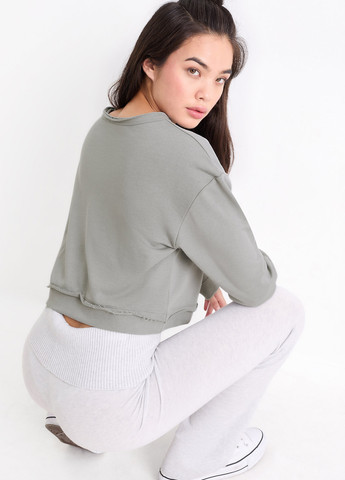 Сірий світшот C&A напис без декору (352073433)